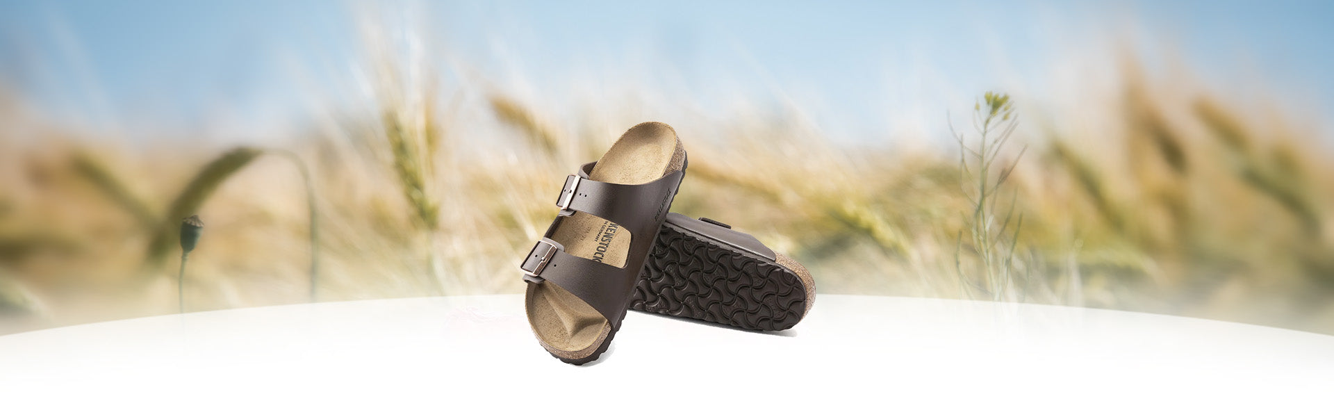 birkenstock with field background