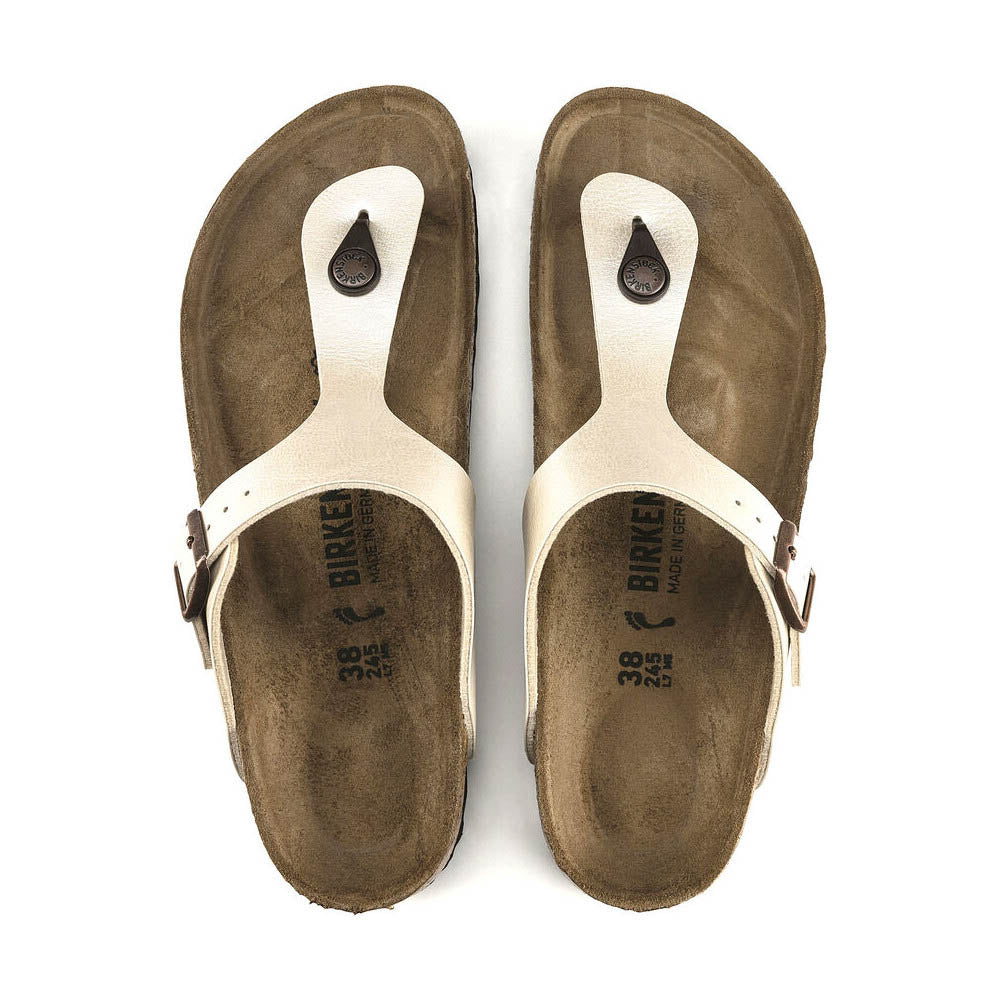 Birkenstock Gizeh Graceful Pearl White, Sandales Femme, Birkenstock