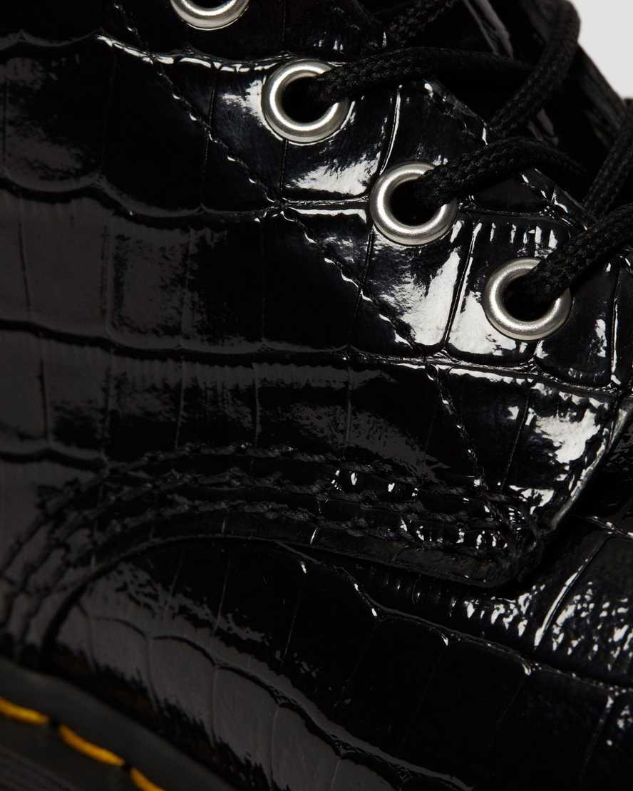 Dr. Martens Boots 1460 en cuir verni gaufré effet croco, Chaussures femme, Dr. Martens