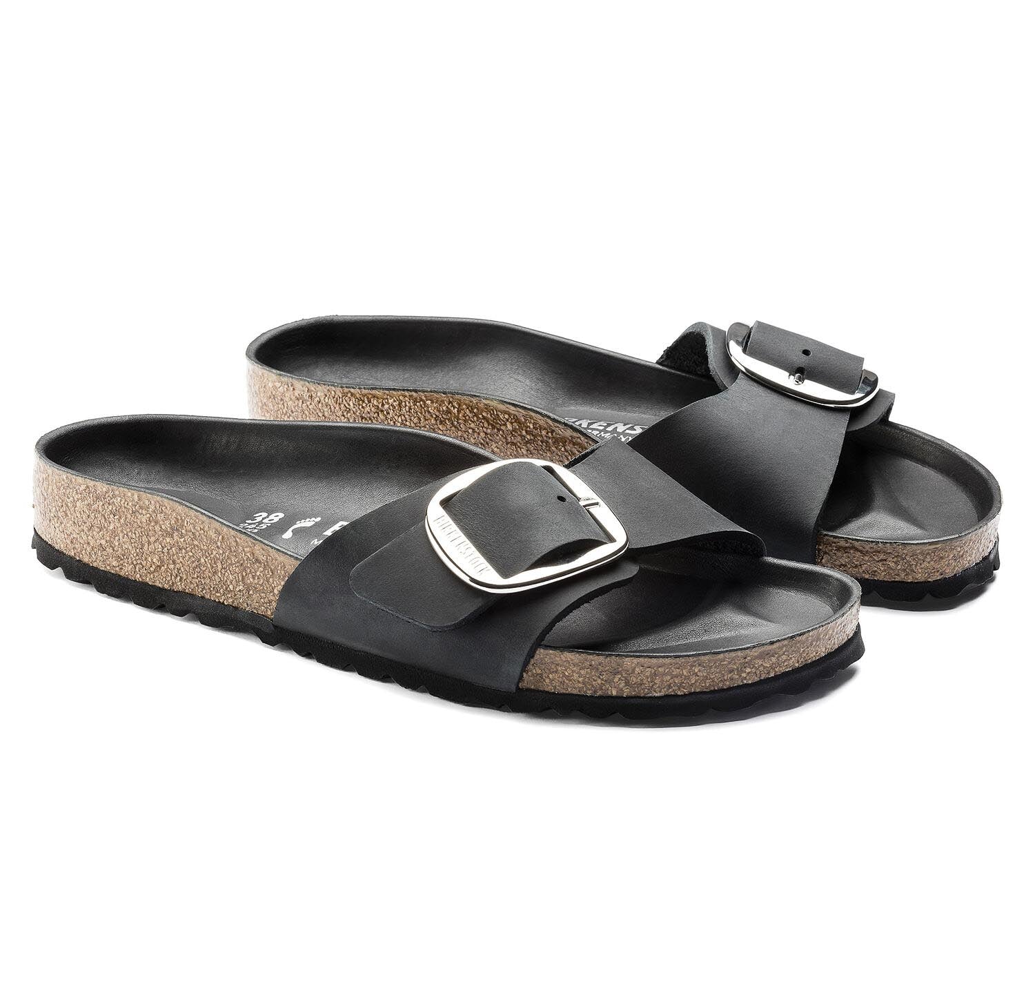 Birkenstock Madrid Big Buckle Noir, Sandales Femme, Birkenstock
