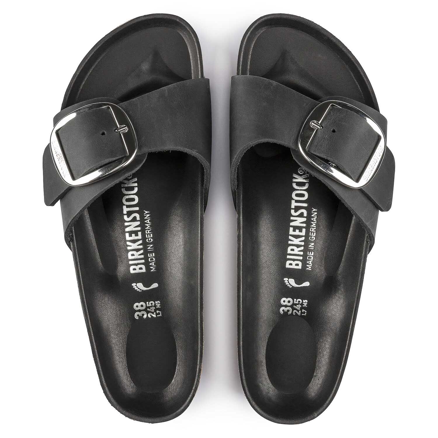 Birkenstock Madrid Big Buckle Noir, Sandales Femme, Birkenstock