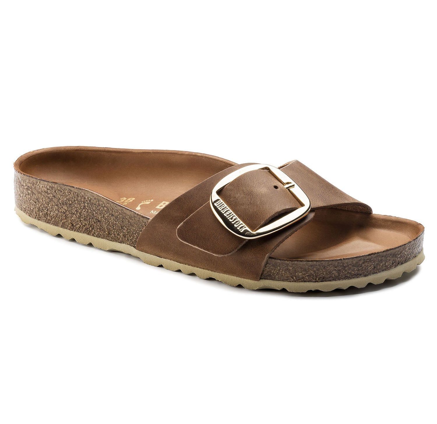 Birkenstock Madrid Big Buckle Cognac, Sandales Femme, Birkenstock