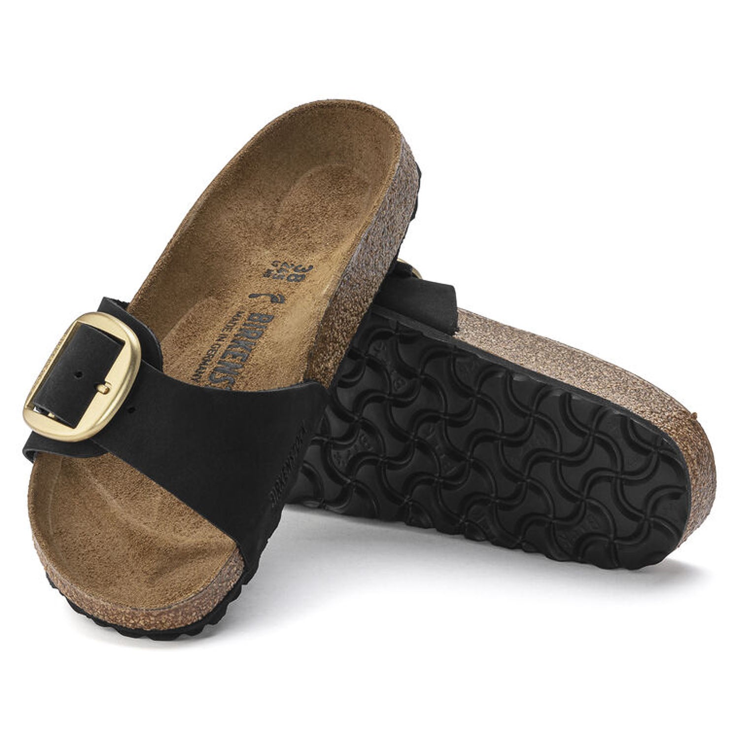 Birkenstock Madrid Big Buckle Noir, Sandales Femme, Birkenstock