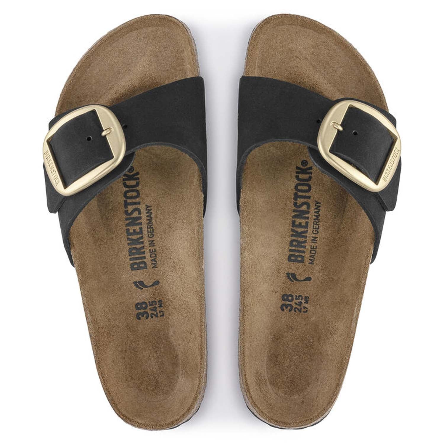 Birkenstock Madrid Big Buckle Noir, Sandales Femme, Birkenstock