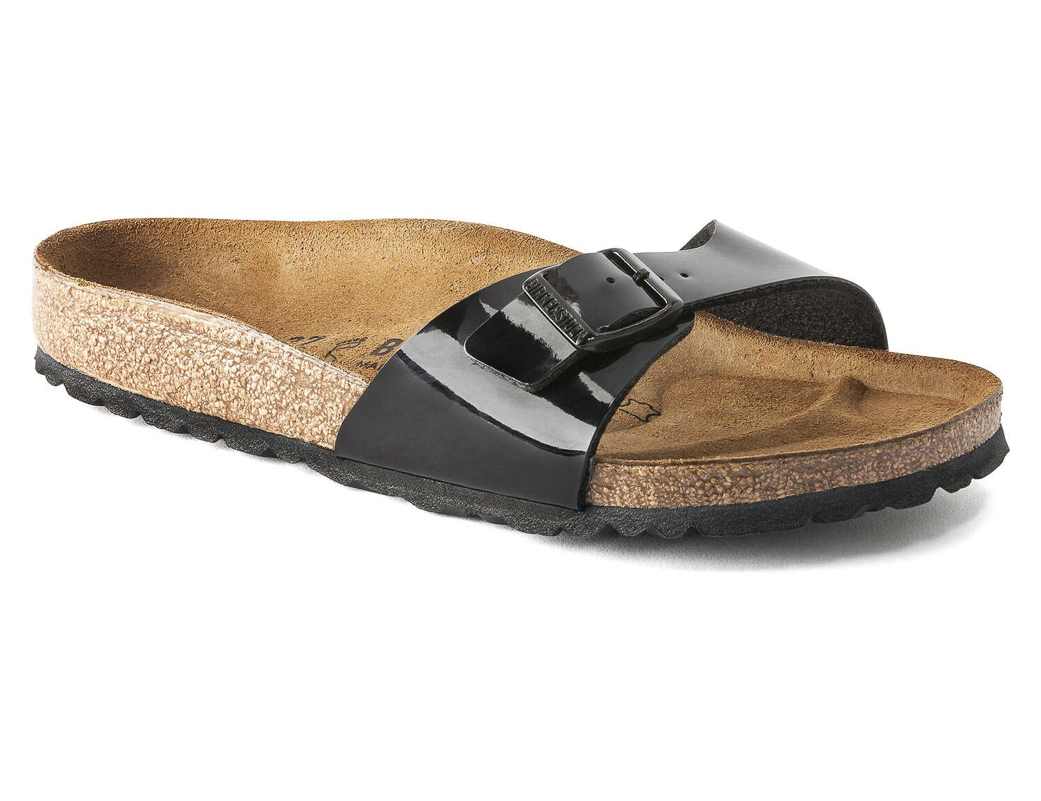 Birkenstock Madrid Noir Patent, Sandales Femme, Birkenstock
