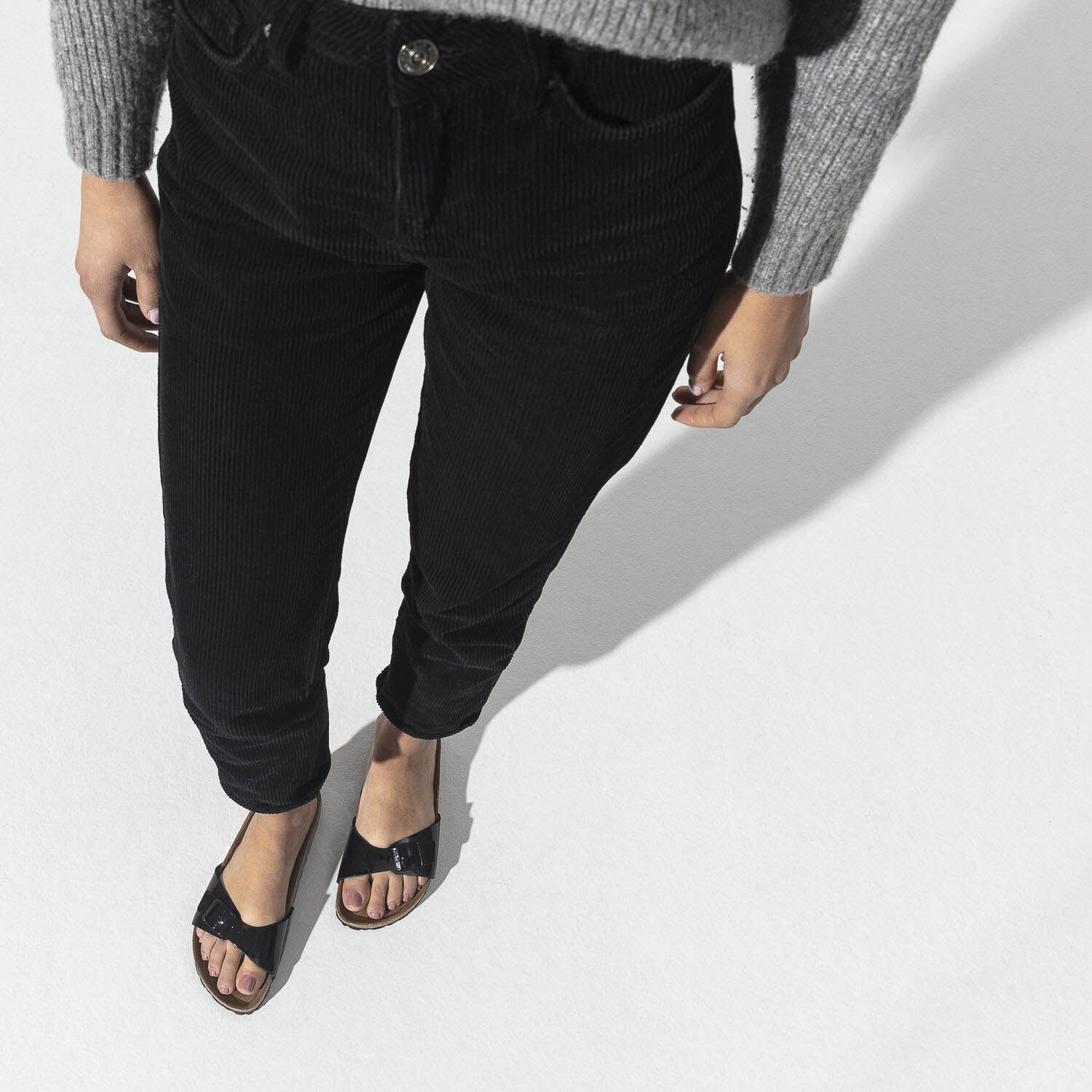 Birkenstock Madrid Noir Patent, Sandales Femme, Birkenstock