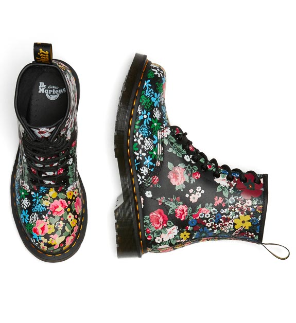 Dr. Martens Boots 1460 Pascal Floral Backhand, Chaussures femme, Dr. Martens
