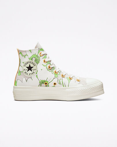 Converse Chuck Taylor Lift Hi Crafted Floral, Sneakers Femme, Converse