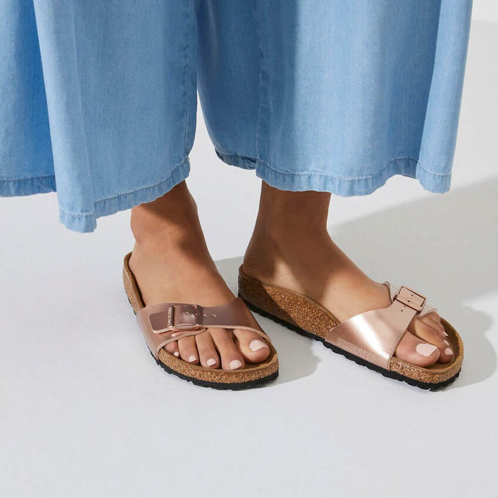 Birkenstock Madrid Metallic Copper, Sandales Femme, Birkenstock