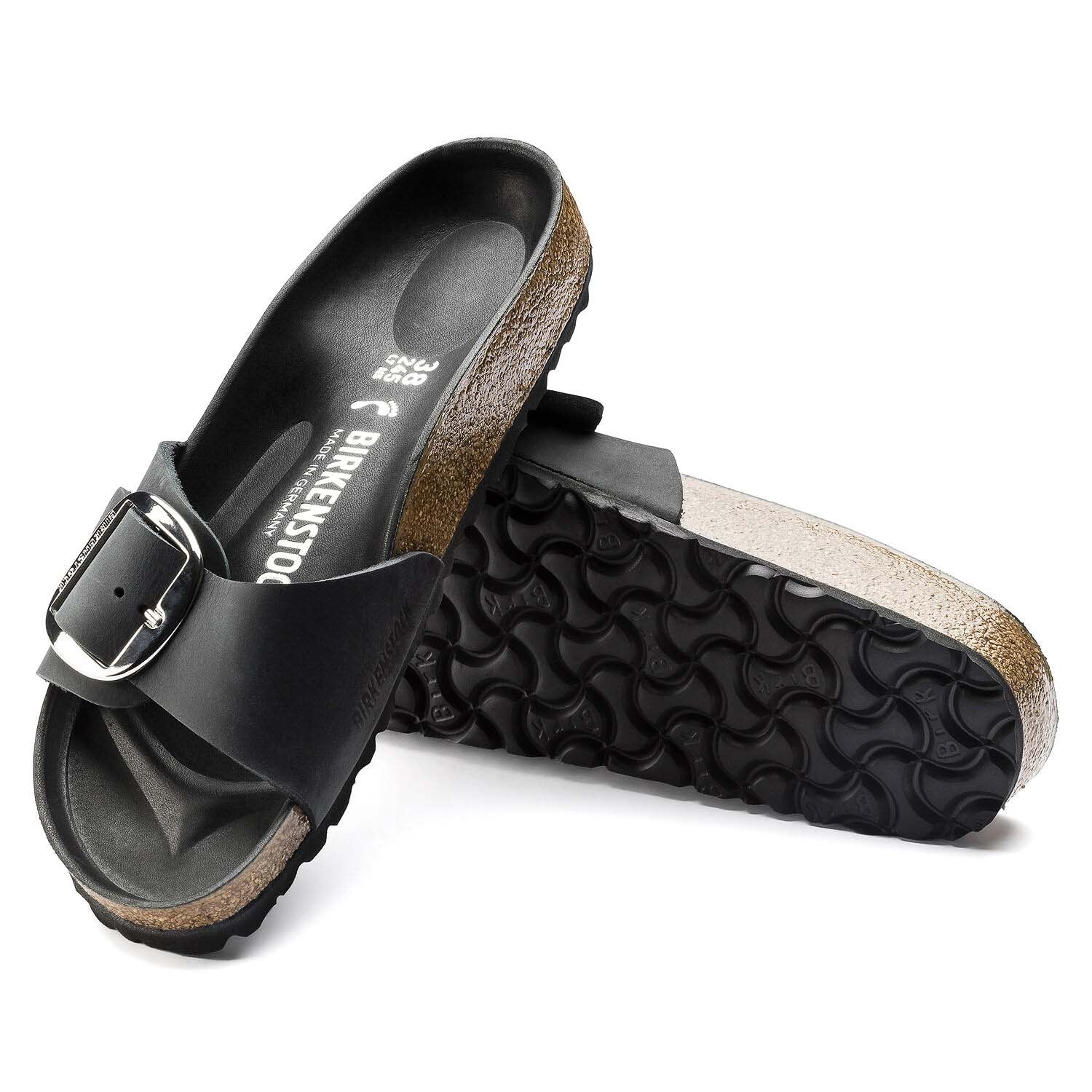 Birkenstock Madrid Big Buckle Noir, Sandales Femme, Birkenstock