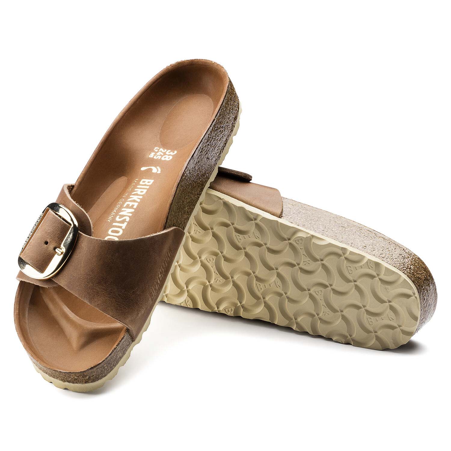 Birkenstock Madrid Big Buckle Cognac, Sandales Femme, Birkenstock