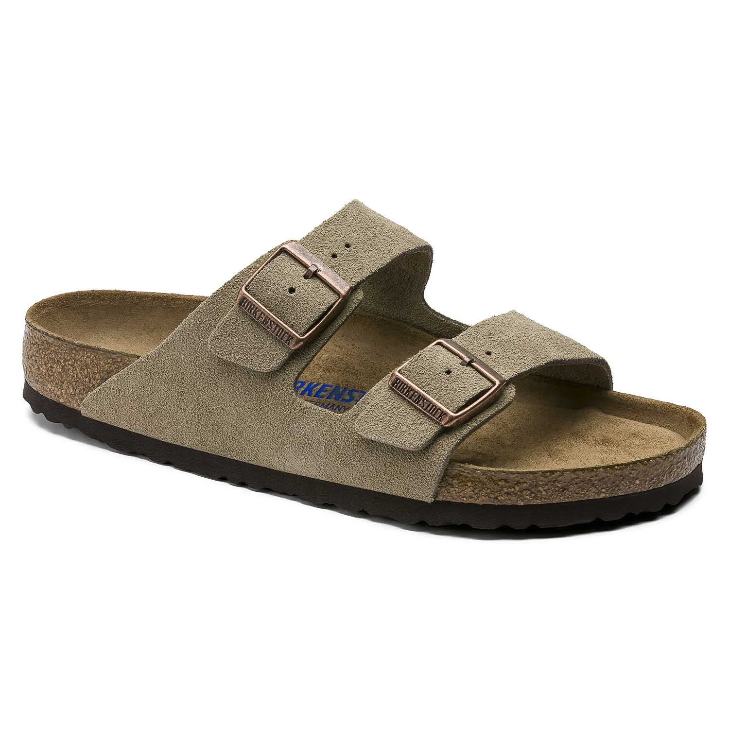 Birkenstock Arizona Suede Taupe, Sandales Femme, Birkenstock