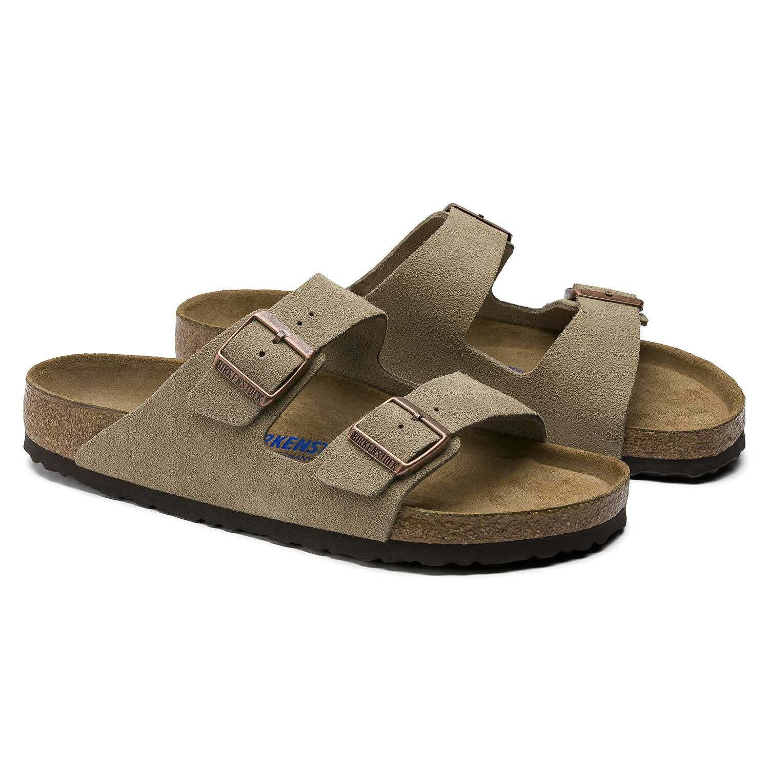 Birkenstock Arizona Suede Taupe, Sandales Femme, Birkenstock