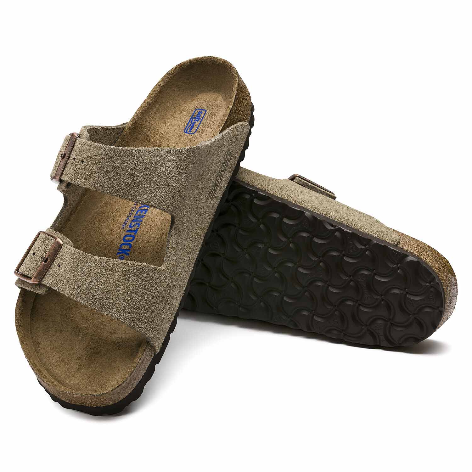 Birkenstock Arizona Suede Taupe, Sandales Femme, Birkenstock