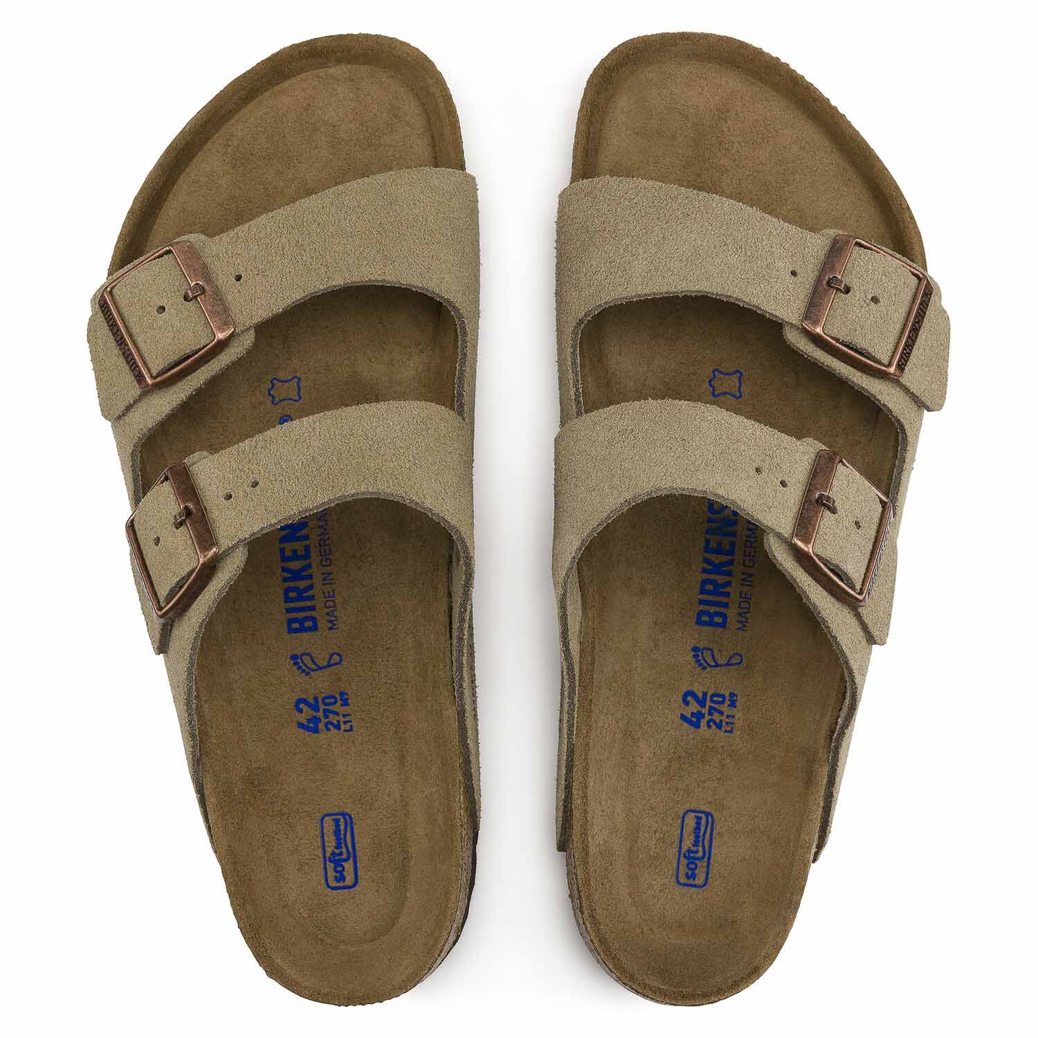 Birkenstock Arizona Suede Taupe, Sandales Femme, Birkenstock