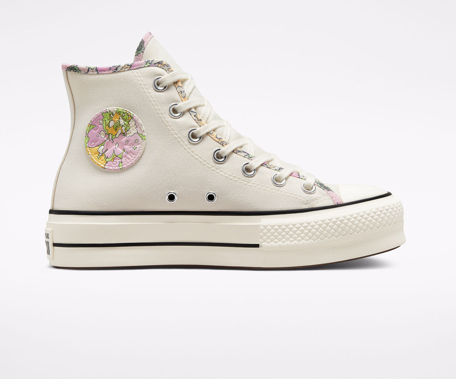 Converse Chuck Taylor Lift Hi Crafted Floral, Sneakers Femme, Converse